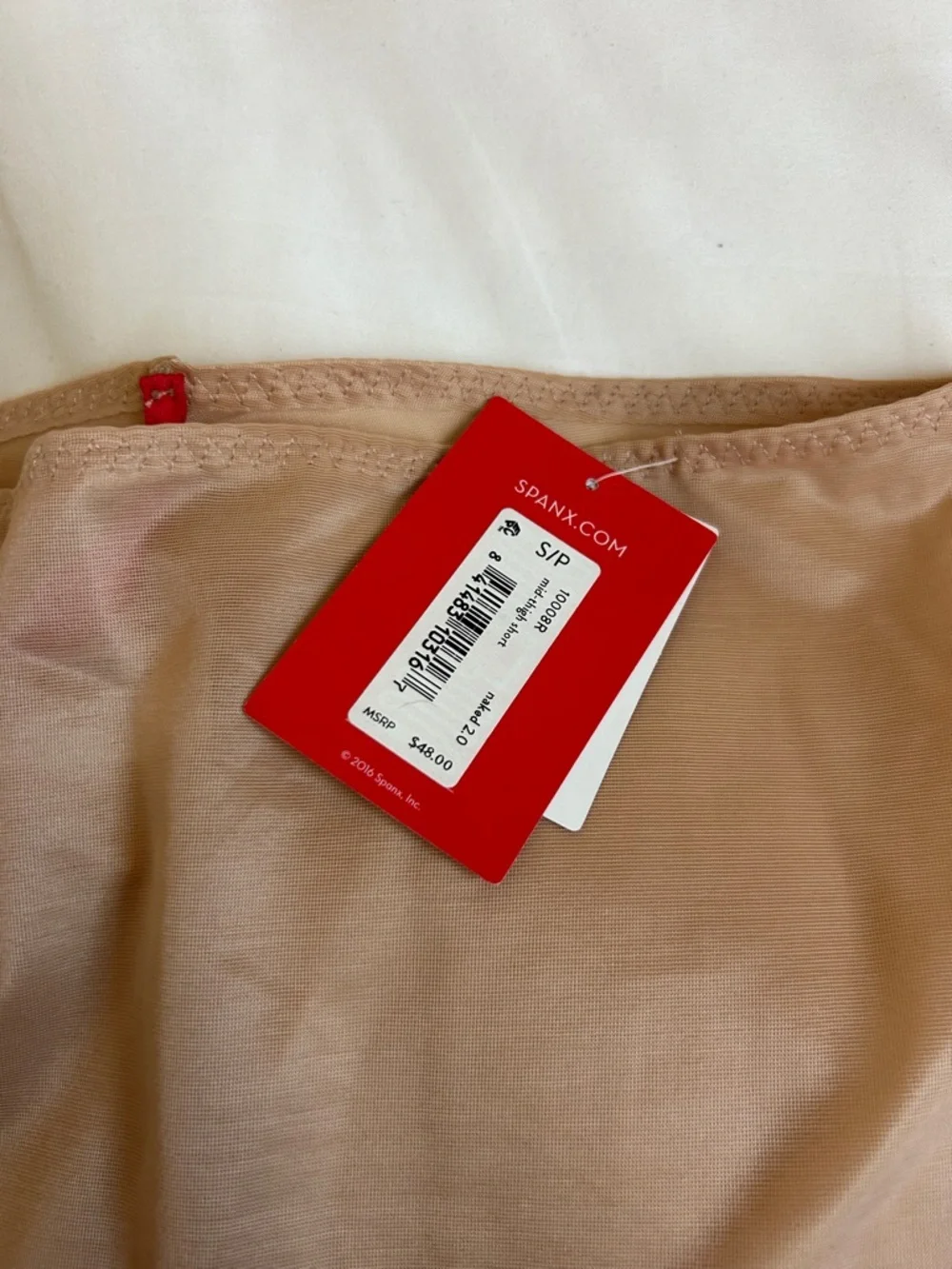 NWT Spanx. Britches Mid thigh Shorts in Beige. Small - Picture 2 of 5
